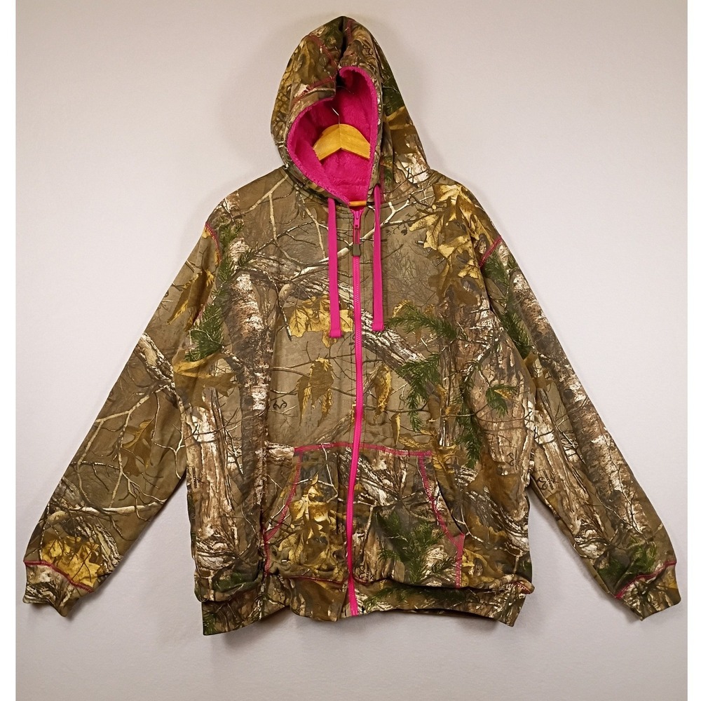 Outdoor Gorpcore Realtree Womens XL Realtree Camo Pink Zip Hoodie
